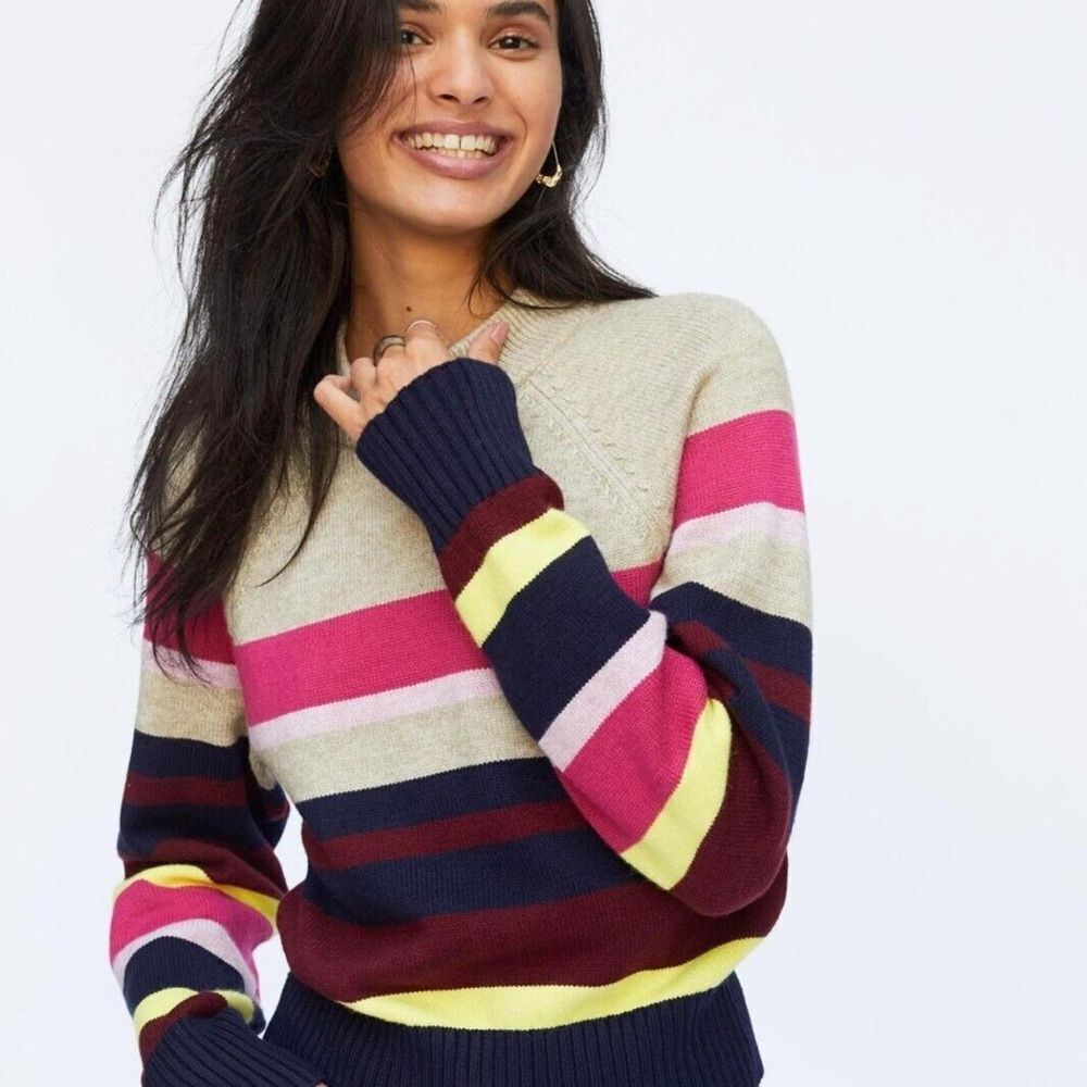 Anthropologie Lea & Viola Striped Multicolor Sweater